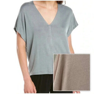 Vince Popover Knit V-Neck Top  Pink